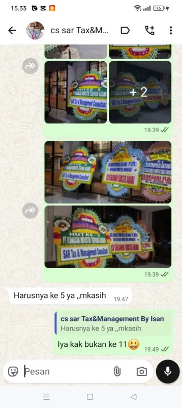 Testimonial papan bunga TUAL